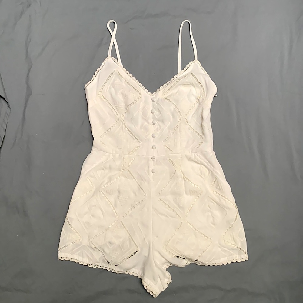Cream sleeveless romper